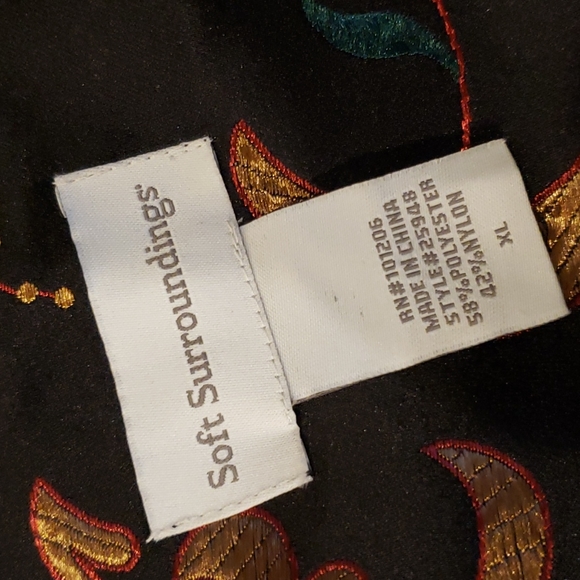 SOFT SURROUNDINGS Black Satin Jacquard Moon Dynasty Jacket sz XL Womens Cocktail - Picture 8 of 10